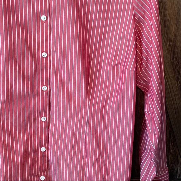 Coldwater Creek Red and White Striped Shirt; No Iron; 2X; Holiday - Picture 3 of 9